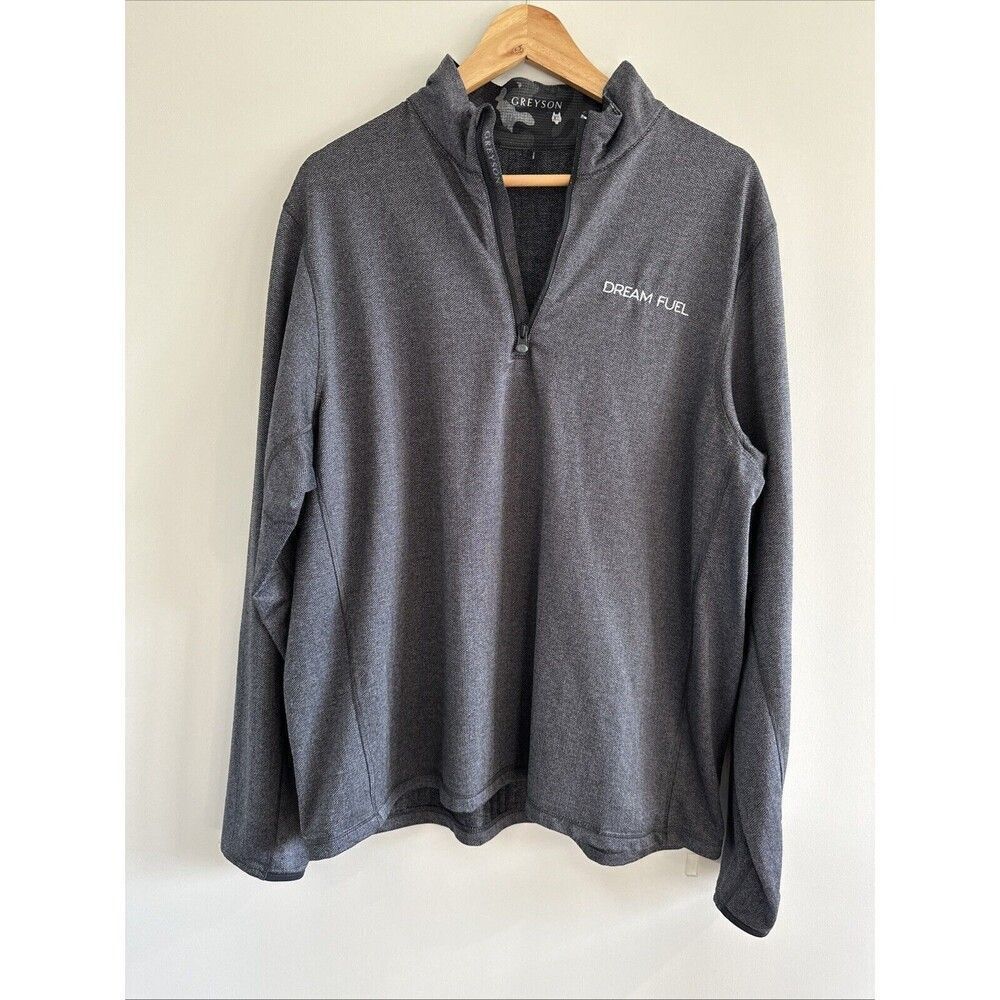 Greyson 1/4 Zip Pullover Men's XL Grey Dream Fuel Embroidered Long Sleeve